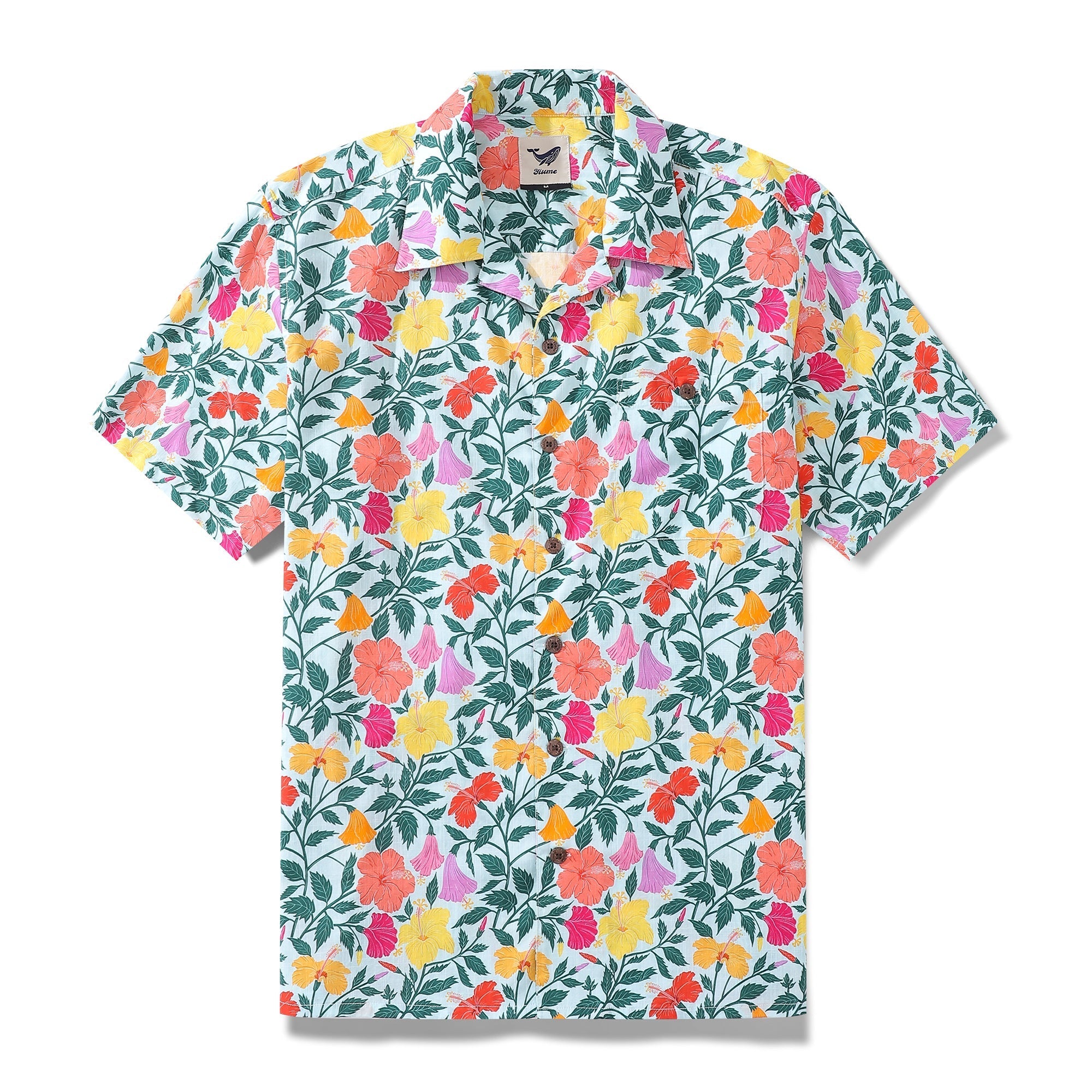 Hawaiian Shirt For Men Rainbow Petals 1940s Vintahe Shirt Camp Collar