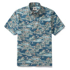 Men's Hawaiian Shirt Azure Dreams Print Cotton Button-down Short Sleeve Aloha Shirt