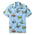 Hawaiian Shirt For Men Old-Fashioned Car Shirt Camp Collar 100% Cotton
