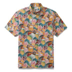 Men's Hawaiian Shirt Coral Reef Shirt 100% Cotton Button-down Short Sleeve Aloha Shirt