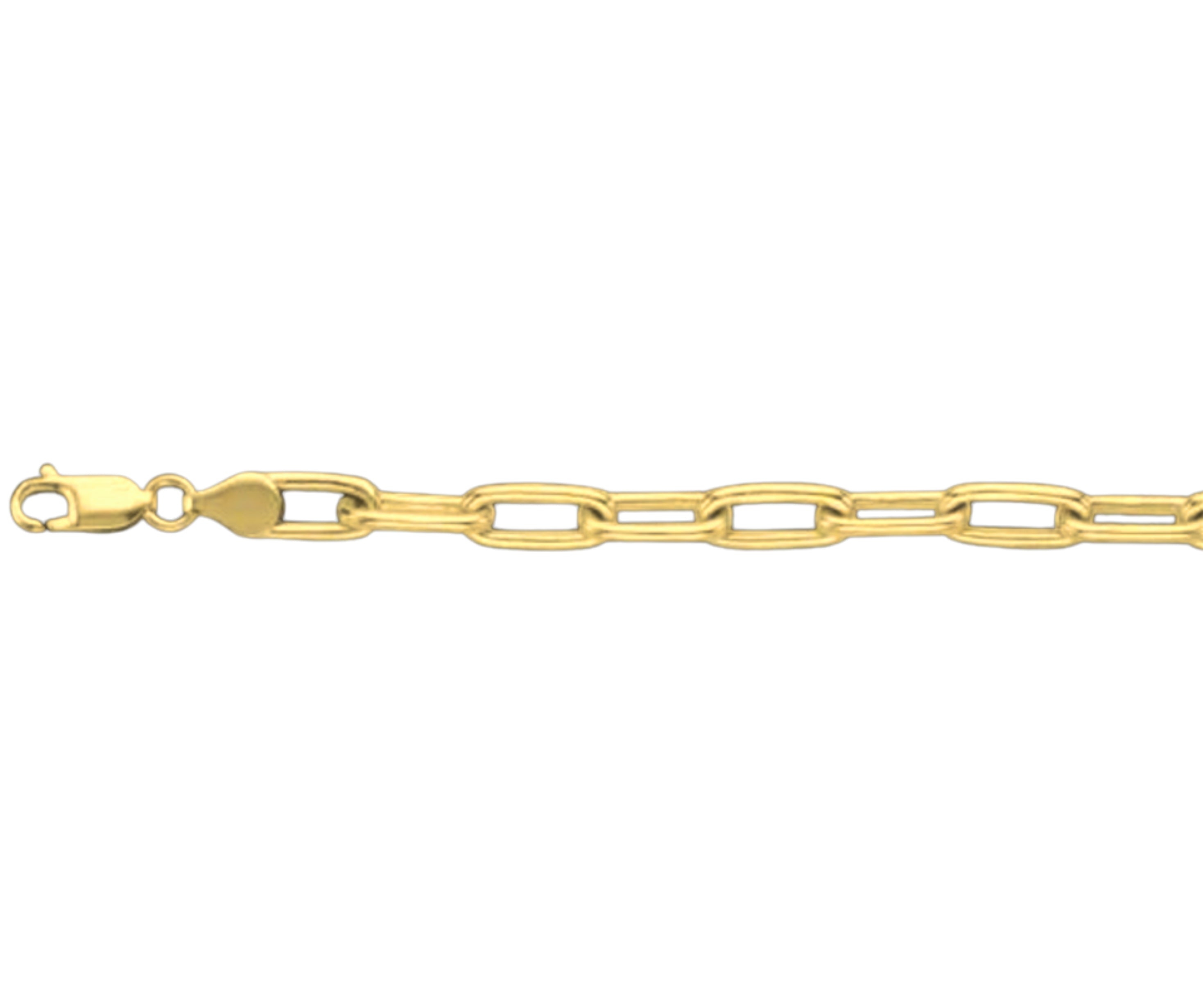 Paperclip Solid White/Yellow/Rose Gold Handmade Bracelet , 7mm, 6.5-10 Inch