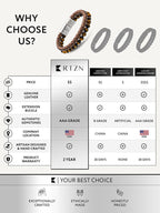 Brown Braided Leather & Tiger Eye Bead Bracelet