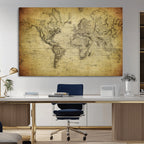 Push Pin World Map Canvas Print | Travel Tracker Wall Art