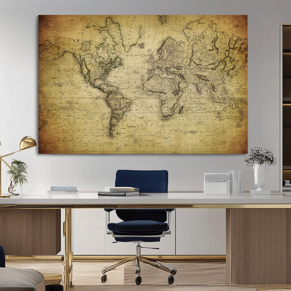 Push Pin World Map Canvas Print | Travel Tracker Wall Art