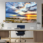 Sunset On The Ocean Wall Art Canvas Print