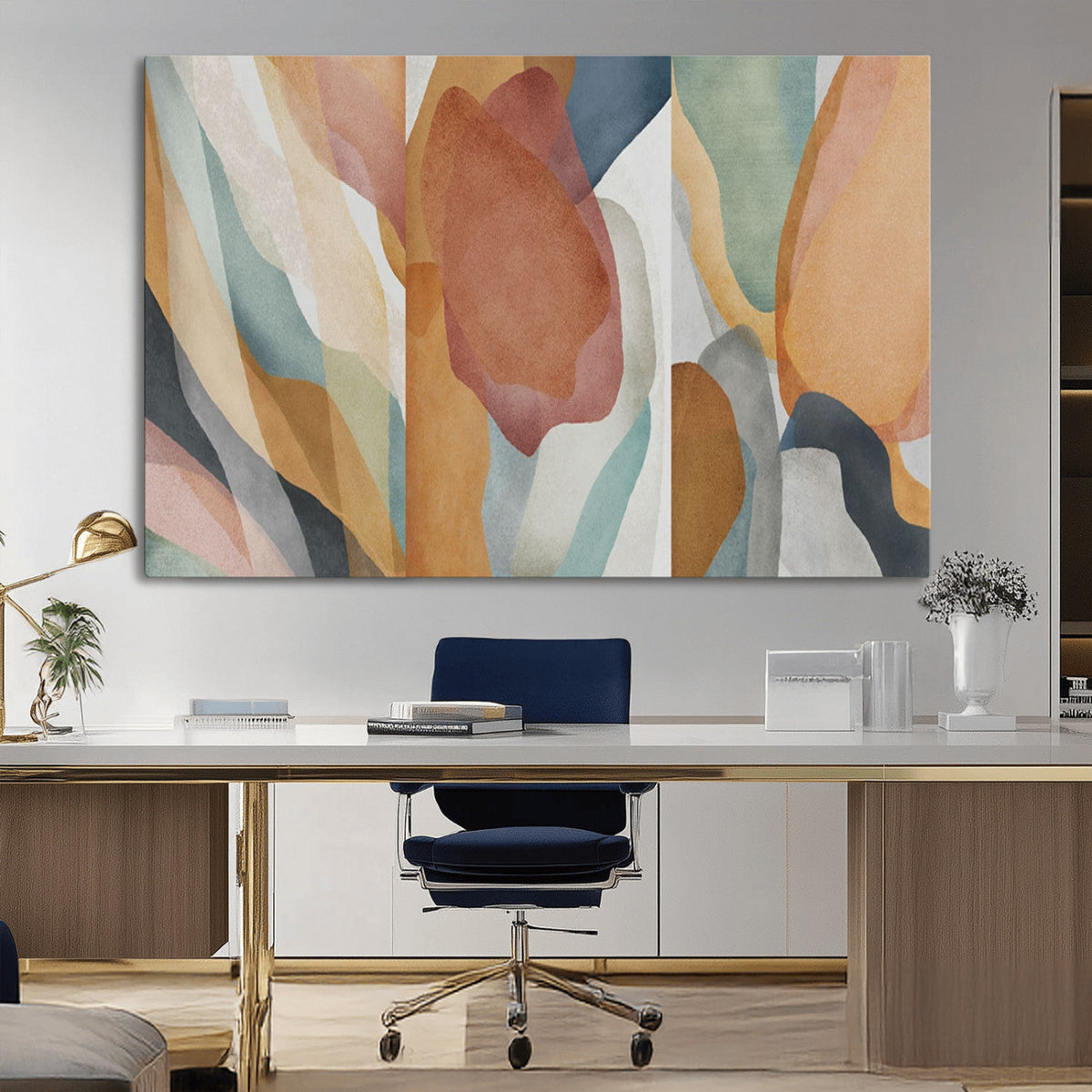 Boho Wall Art Canvas Print Set, Watercolor Boho Wall Art