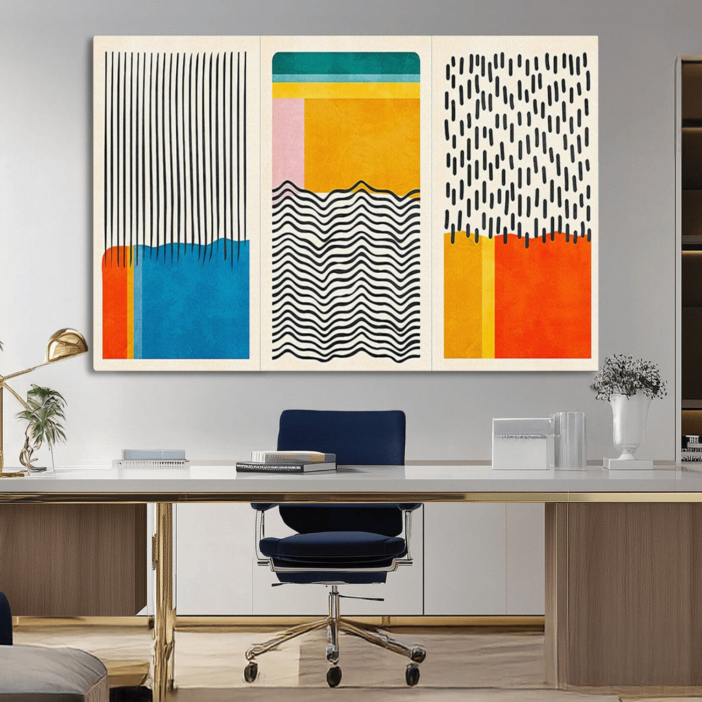 Canvas Print Wall Art Abstract Illustration Art Boho, Framed Abstract Boho Art