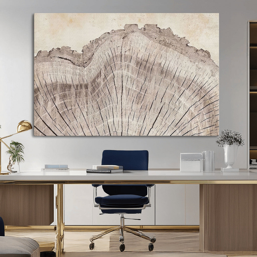 Tree Ring Wall Art Triptych, Rustic Wood Ring Canvas Print
