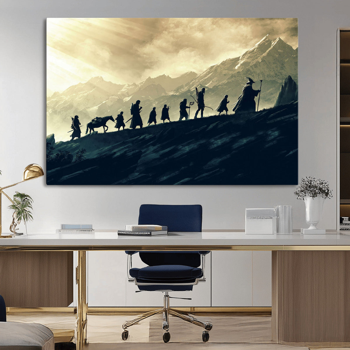 Fellowship Journey Wall Art | Fantasy Adventure Canvas Print