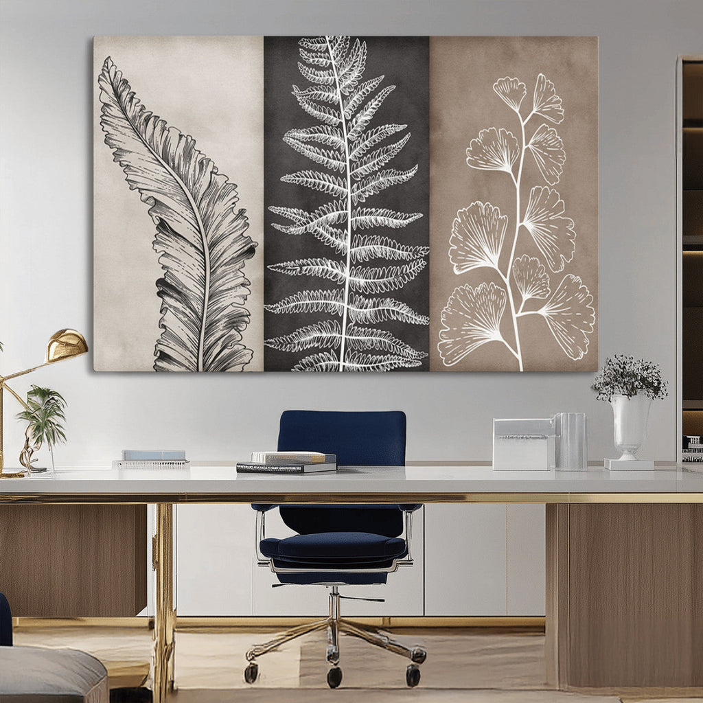 Minimalist Botanical Wall Art Canvas Print, Framed and Ready to Hang