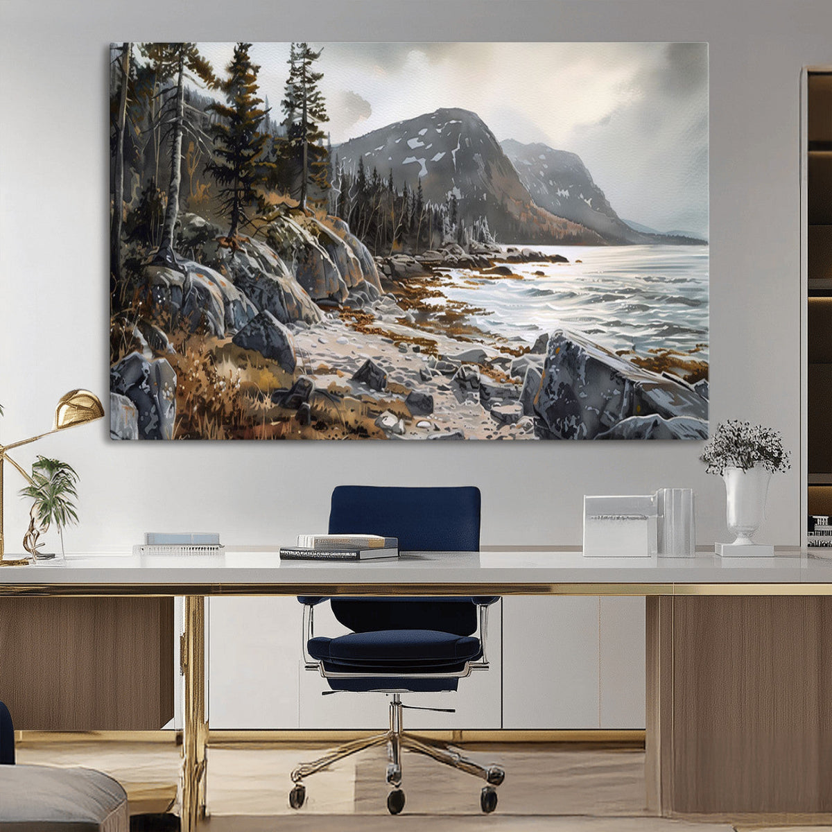 Serene Coastal View of Acadia National Park