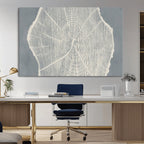 Abstract Tree Ring Wall Art Canvas Print, Framed and Ready to Hang