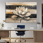 Lotus Flower Wall Art | Framed Abstract Floral Canvas