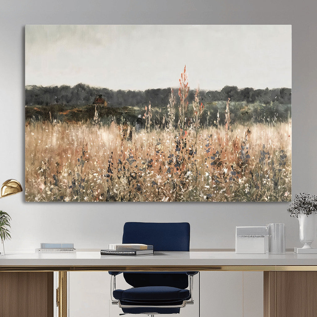 Rustic Field Landscape Wall Art Print, Giclee Canvas Wall Art