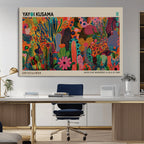 Framed Yayoi Kusama 1986 Wall Art Print | Japanese Wall Art, Wabi Sabi Abstract Landscape