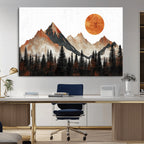 Modern Abstract Mountain Canvas Wall Art Print
