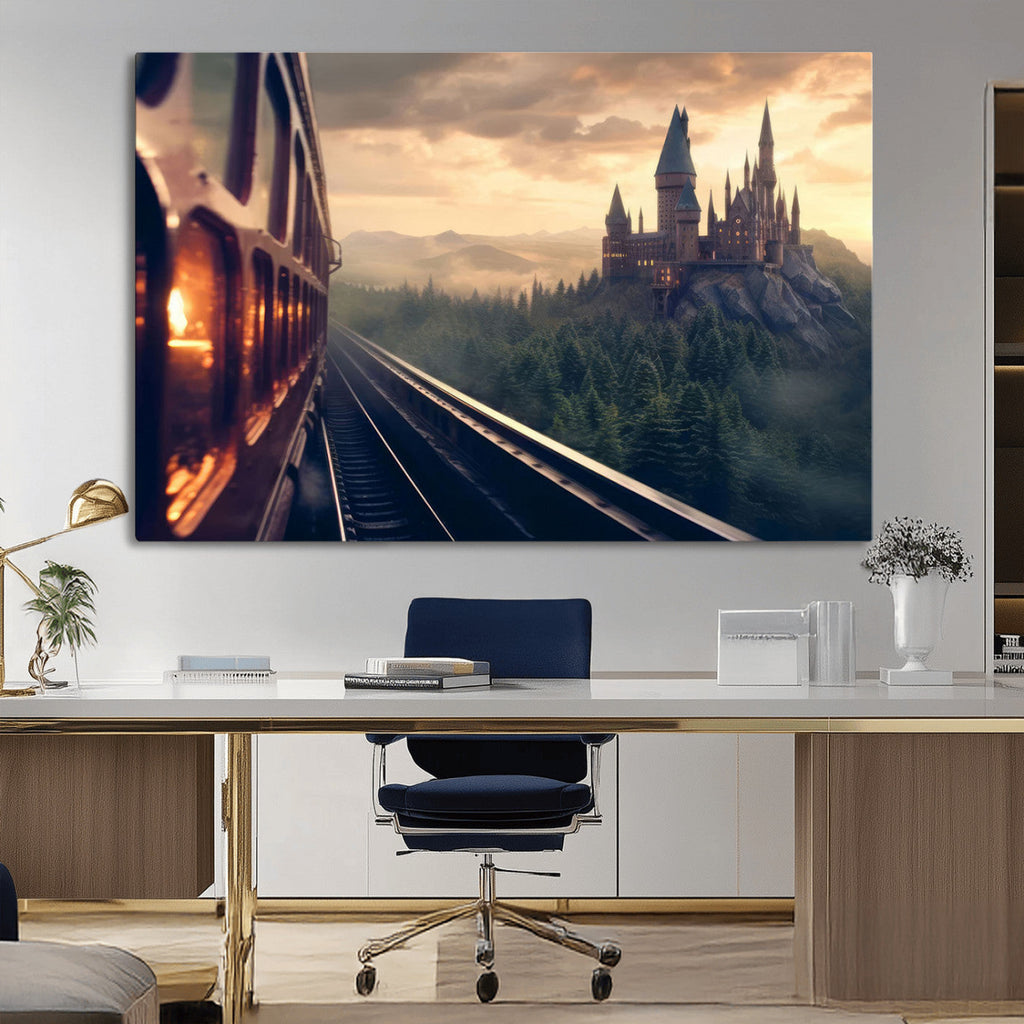 Harry Castle Wall Art Canvas Print, Wizard School Wall Art