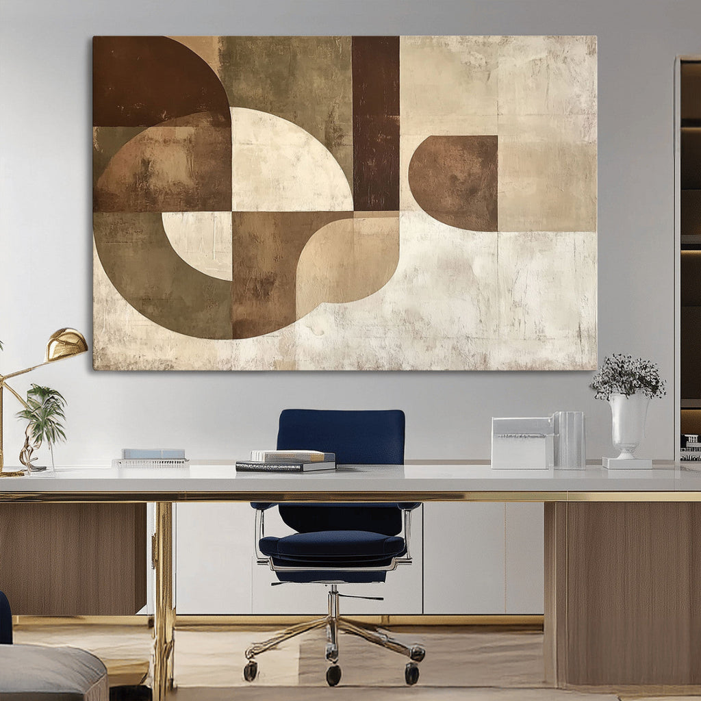Wabi Sabi Geometric Wall Art | Abstract Modern Minimalist Canvas Print