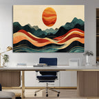 Mountain Triptych Wall Art Canvas Print | Western Boho Pine Tree Nature Print
