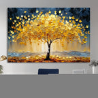 Golden Autumn Tree Wall Art | Framed Fall Leaves Canvas