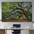 Historic Tree Wall Art | Framed Mossy Branch Canvas Artwork