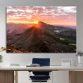 Mountain Sunrise Wall Art | Framed Alpine Ridge Canvas