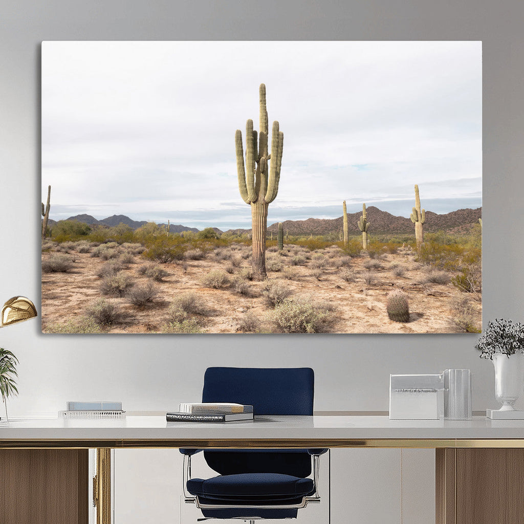 Saguaro Cactus Wall Art | Framed Desert Canvas Artwork