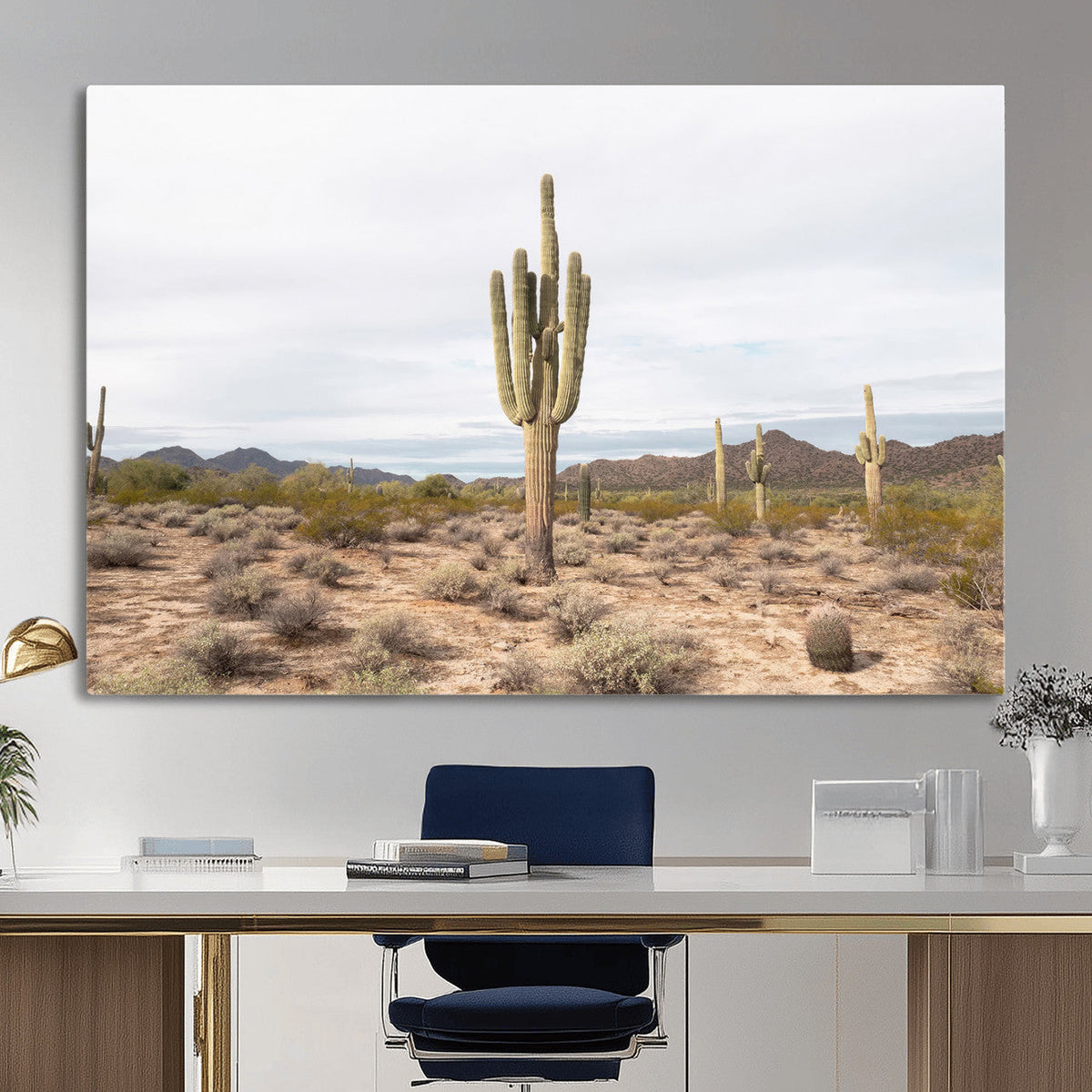 Saguaro Cactus Wall Art | Framed Desert Canvas Artwork