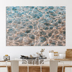 Clear Water Wall Art Canvas Print | Framed Sunlit Ocean Ripples