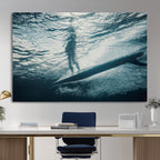 Underwater Surf Wall Art | Framed Ocean Wave Canvas Artwork