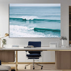 Ocean Swell Wall Art Canvas Print, Framed Surf Waves and Blue Water Scene