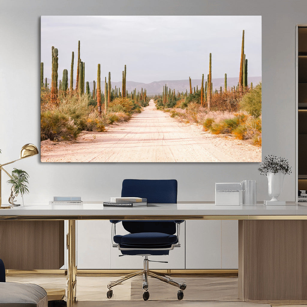 Desert Cactus Wall Art | Framed Southwestern Canvas Artwork
