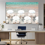 Calm Beach Wall Art | Framed Turquoise Water Canvas Artwork