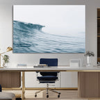 Ocean Wave Wall Art Canvas Print, Framed Coastal Decor Art, Modern Minimalist Ocean