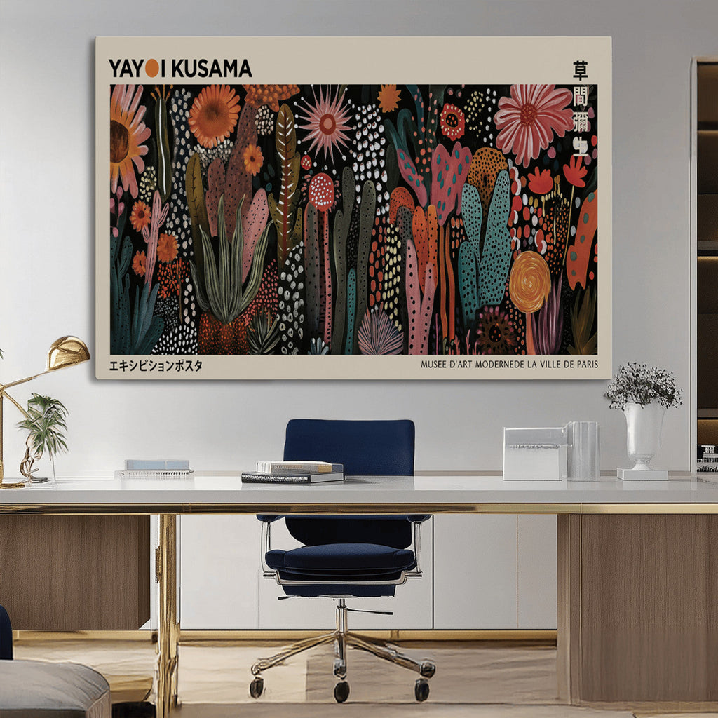 Modern Japanese Wall Art Canvas Print, Framed Abstract Mount Fuji Zen Landscape
