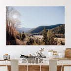 Rustic Landscape Wall Art Canvas Print, Serene Valley Scene