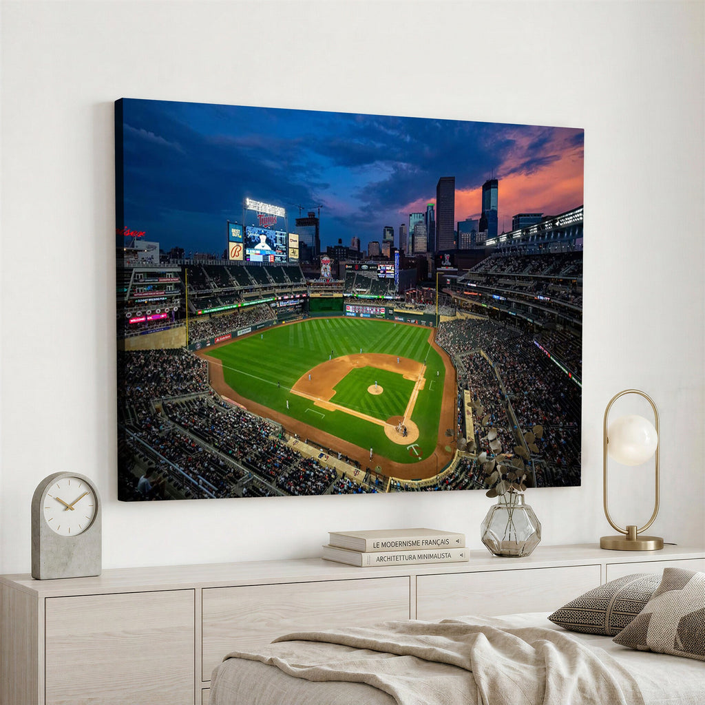 Target Field Wall Art Canvas Print, Baseball Stadium Scene