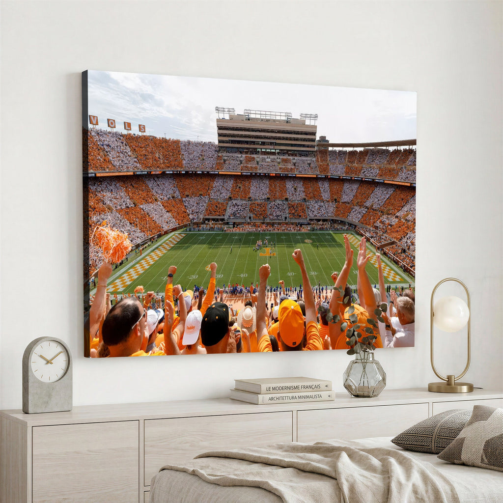 Tennessee Neyland Stadium Wall Art, Sports Arena Canvas, Home Bar Wall Decor