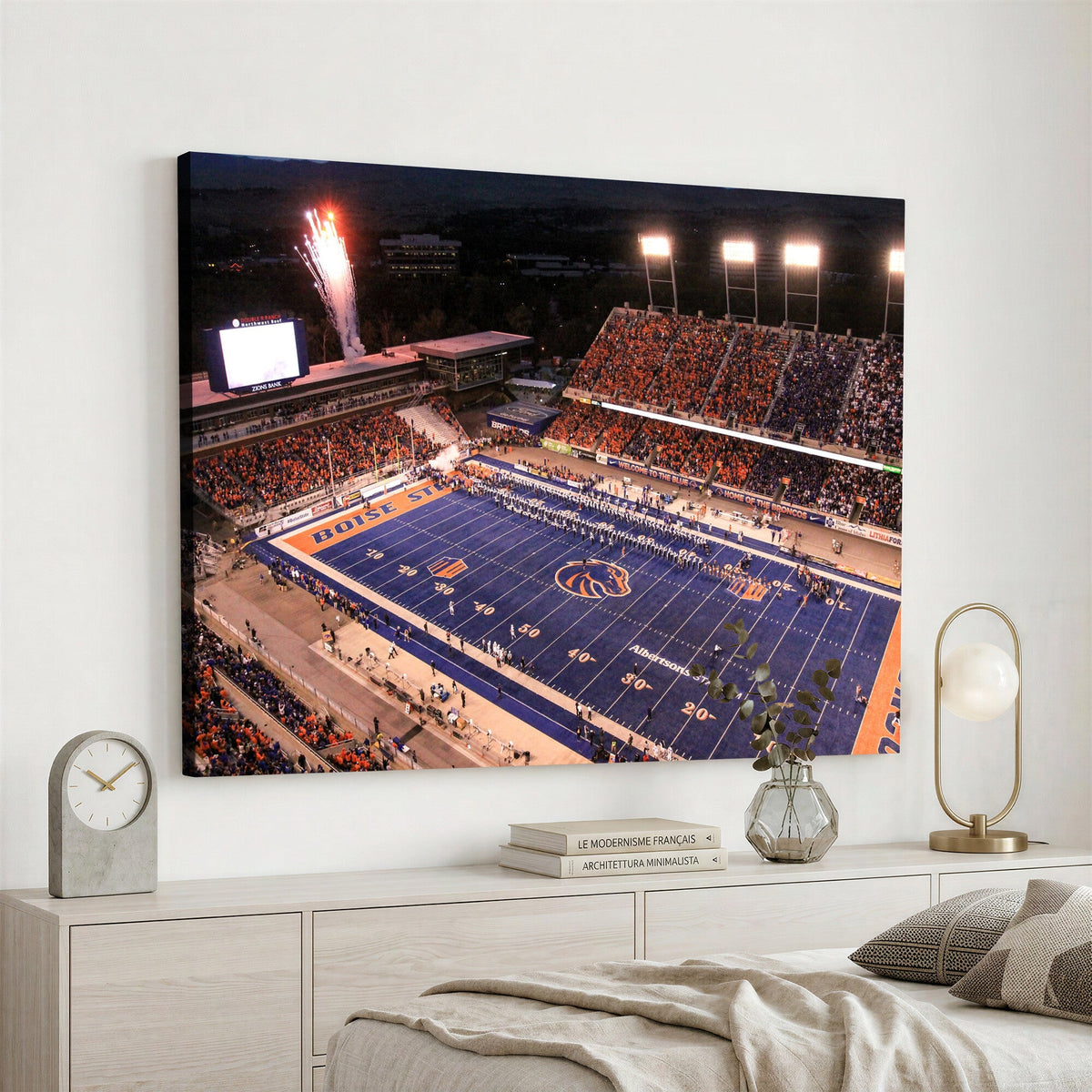Boise State Broncos Albertsons Stadium Wall Art Canvas Print