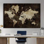 World Map Wall Art Canvas Print | Framed Travel Map Wall Art