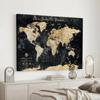 Personalized Framed Beige Push Pin World Map Wall Art, Bucket List Map, Living Room and Dining Room Decor