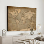 Dark World Map Canvas Print | Framed Travel Map Wall Art