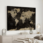 Push Pin World Map Canvas Wall Art Print, Interactive Travel Map