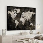 Vintage World Map Wall Art Canvas Print | Framed Large Map Wall Art