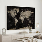 Detailed World Map Wall Art Print | Large Framed World Map Canvas