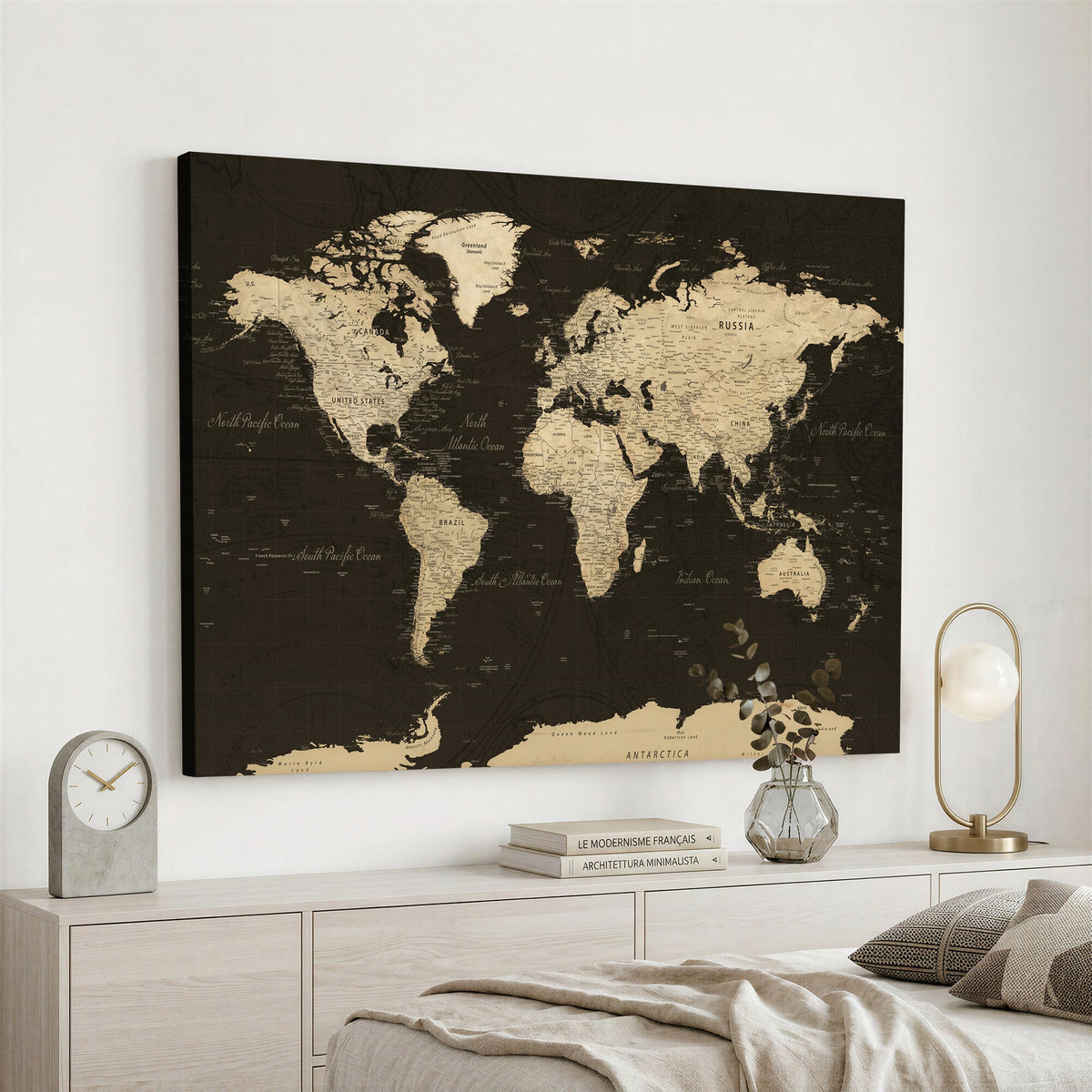 World Map Canvas Print | Framed World Map Wall Art for Couples
