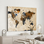 World Map Canvas Art Print | Framed Travel Map Wall Art