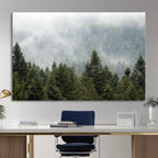 Misty Mountain Forest Wall Art Canvas Print