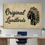 Original Landlords Wall Art Canvas Print, Native American Silhouette Artwork