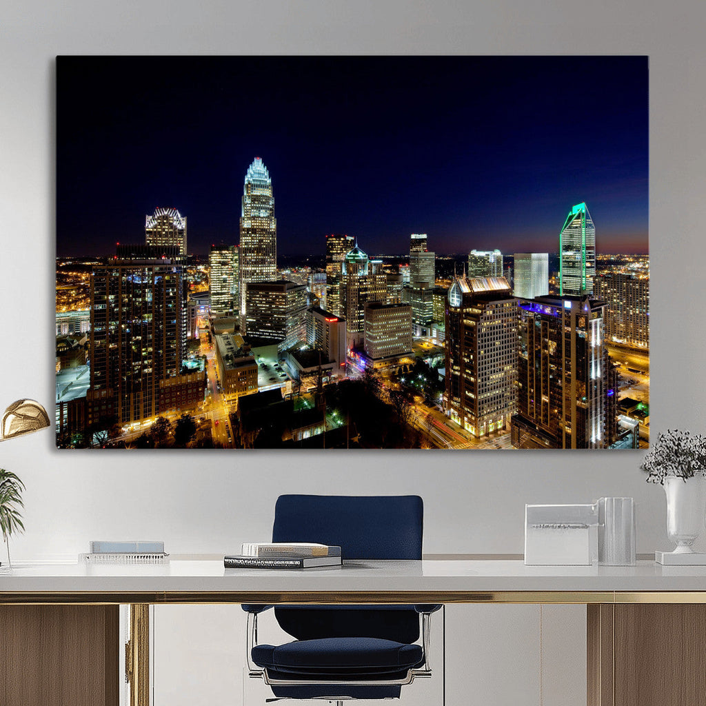 Atlanta Skyline Wall Art Canvas Print | Modern Cityscape